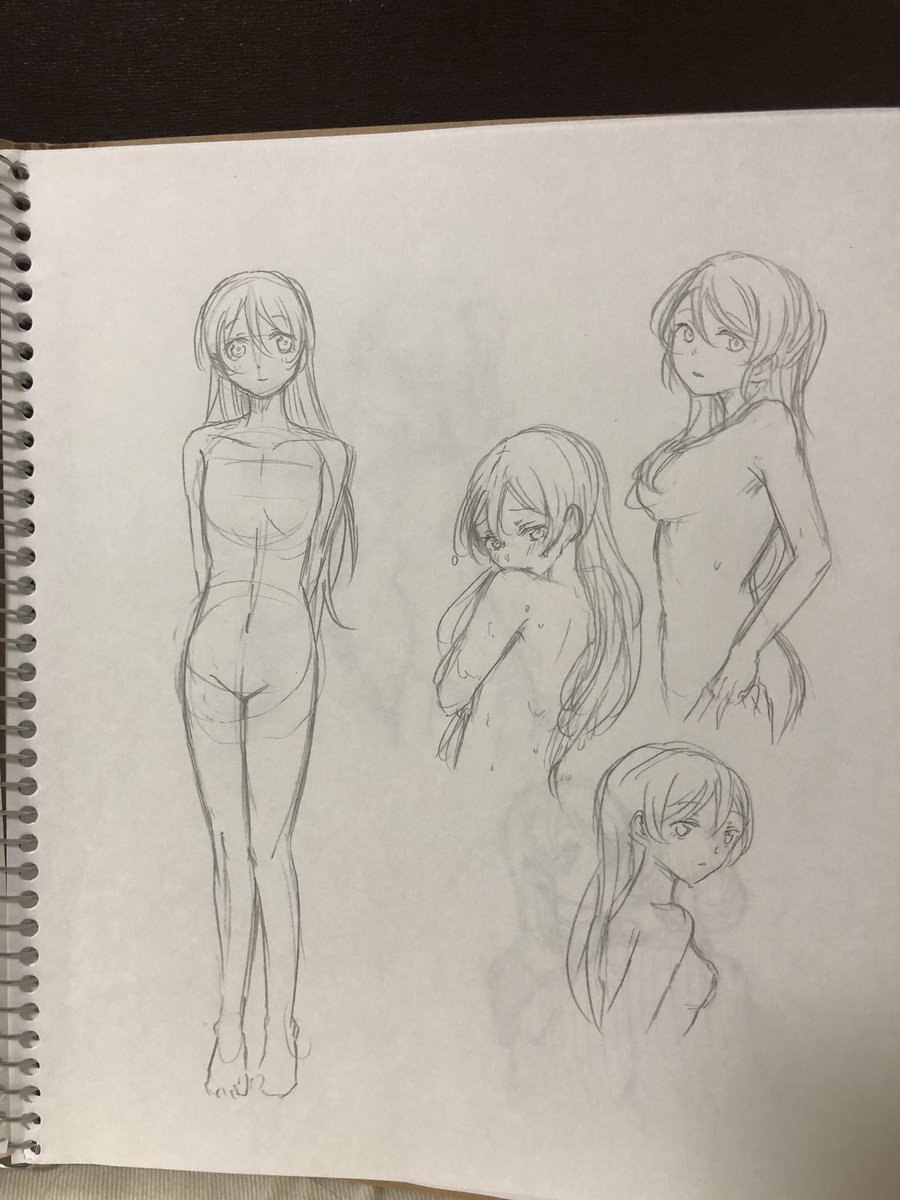 @RANGEMANda こんなかんじでポーズやら表情の練習で描いてみてただけなので実は同じ空間にいるようでいないんです(笑) 