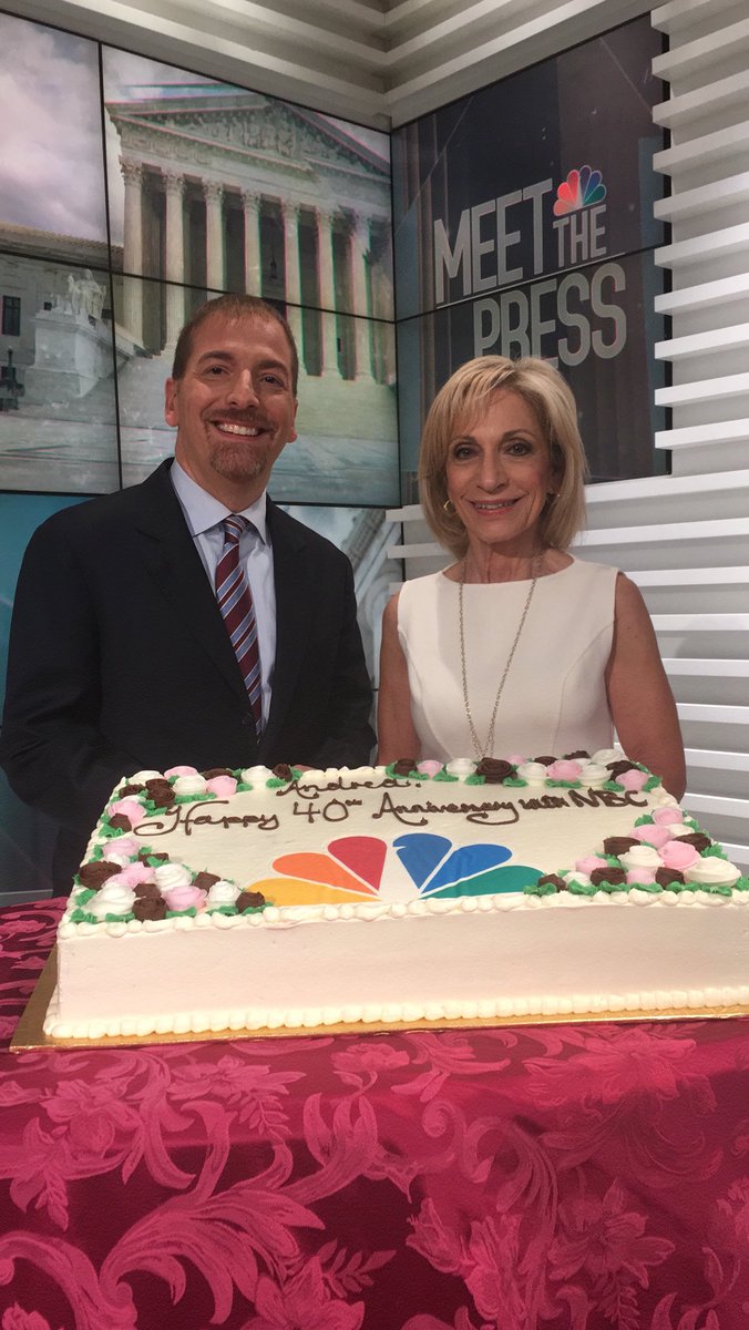 Thank you <a href="/chucktodd/">Chuck Todd</a> and the <a href="/MeetThePress/">Meet the Press</a> team for helping me celebrate 40 great years at <a href="/NBCNews/">NBC News</a>!