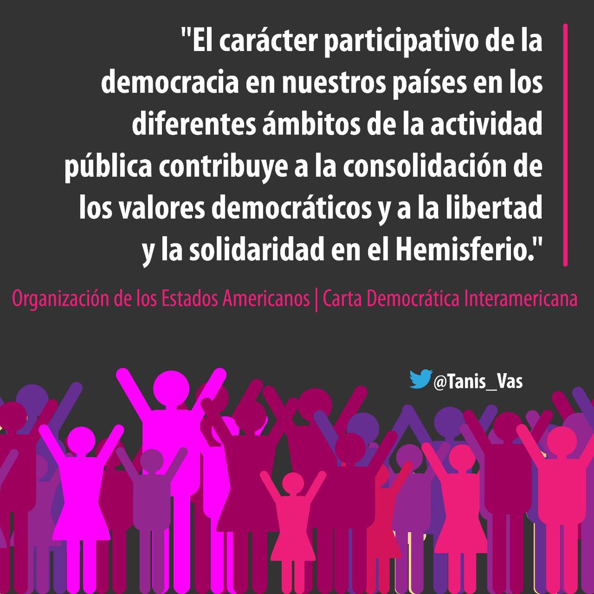 Tanis_Vas's tweet photo. La participación ciudadana es pilar de nuestra democracia y constituye una fuente de valores cívicos y de convivencia pública. https://t.co/GF92TbOaCk
