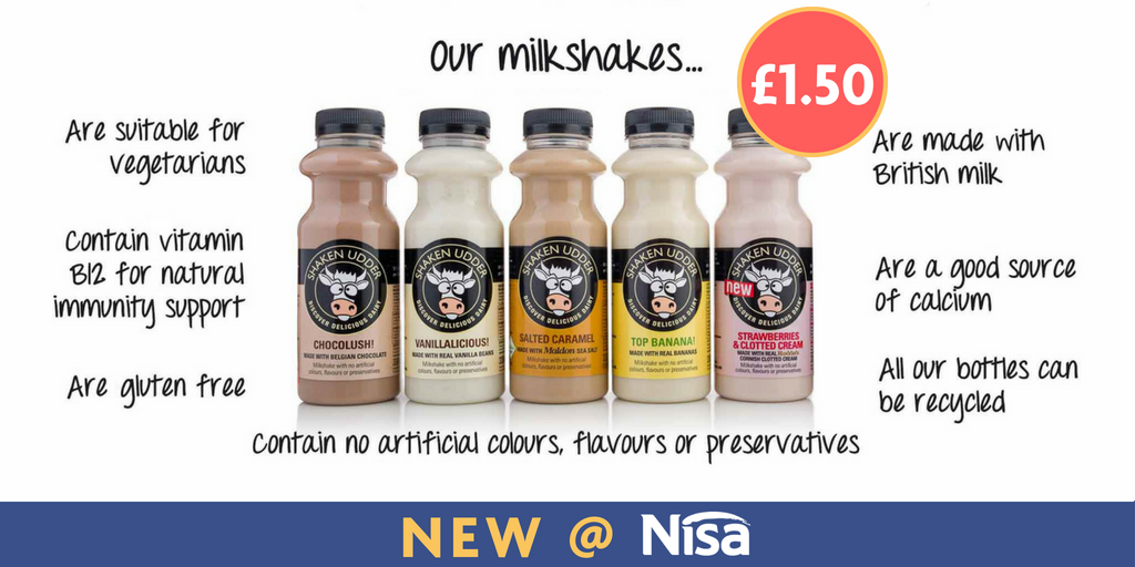 NisaLocalSplott's tweet photo. We now stock @shakenudder milkshakes.
Delicious milkshakes, made with real ingredients & no artificial colours, flavours or preservatives. Give them a try today at your no.1 local store.
#Splott #Tremorfa #PengamGreen #Adamsdown #CF24 #SplottLocal https://t.co/kED4YAYsXQ