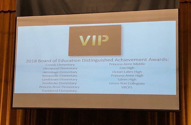 grcollegiate's tweet photo. Green Run Collegiate is proud to be recognized at this year’s @vbschools Administrators’ Conference as one of the recipients of the Virginia Department of Education’s Board of Education Distinguished Achievement Award. https://t.co/AAmOyQQQLl https://t.co/W1R3CGMi1N