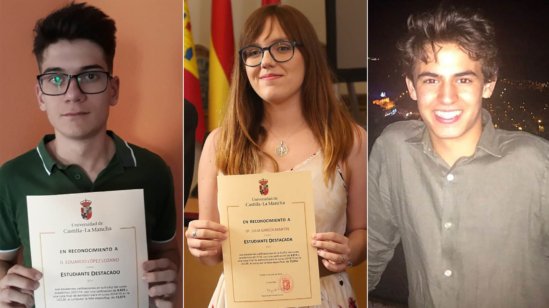 Enclmdiario's tweet photo. Ingeniería Aeroespacial, Medicina y Estudios Internacionales, la elección Julia, Eduardo y Hugo, los jóvenes "#genios" de #CastillaLaMancha tras su birllante #evau2018 - ENCLM https://t.co/chlxgkpa3n … vía @enclmdiario https://t.co/2l1ZsTtJq2
