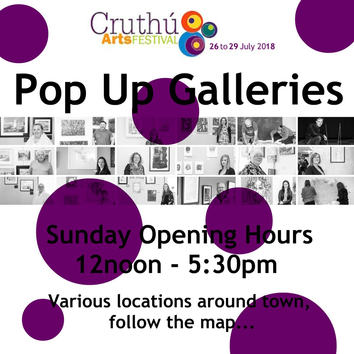 Our Pop Up Gallery opening hours today - go see and support our amazing artists!