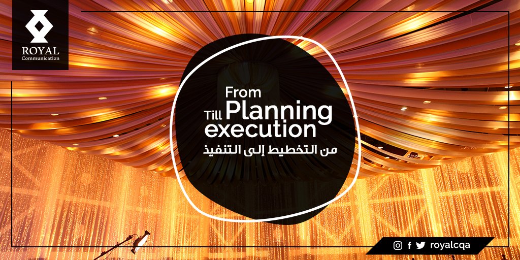 royalcqa's tweet photo. #رويال_كومينكشن ستكون معكم من التخطيط إلى التنفيذ، فنحن نقدم خدمات متعددة لتنظيم الفعاليات والمناسبات المختلفة
#RoyalCommunication will guide you from planning to execution, as we provide a wide range of services related to events and occasions managemen https://t.co/m7EyIKidEw