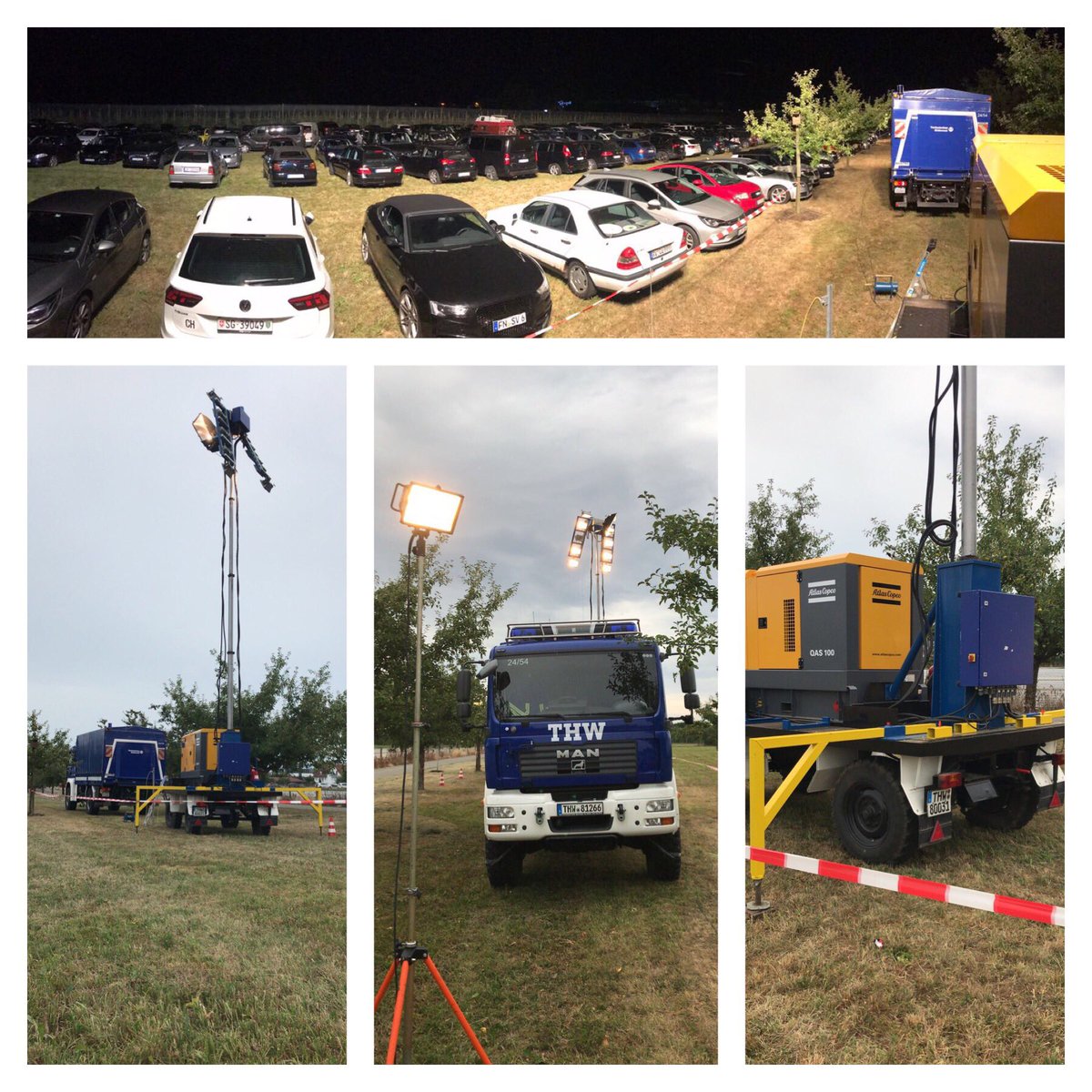 Im Rahmen des Uferfest in Langenargen haben wir den Parkplatz und den Heimweg der Besucher ausgeleuchtet. #thwfn #uferfest #langenargen #thw