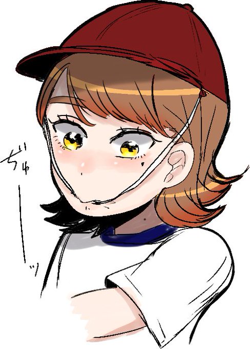 ゴム紐を吸う五歳児 