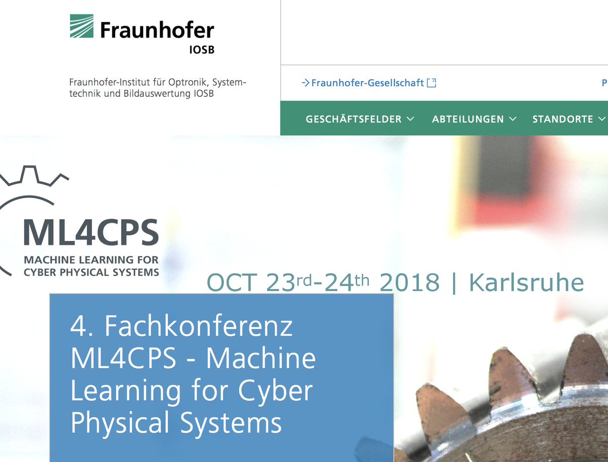 4. Fachkonferenz ML4CPS - Machine Learning for Cyber Physical Systems iosb.fraunhofer.de/servlet/is/826…