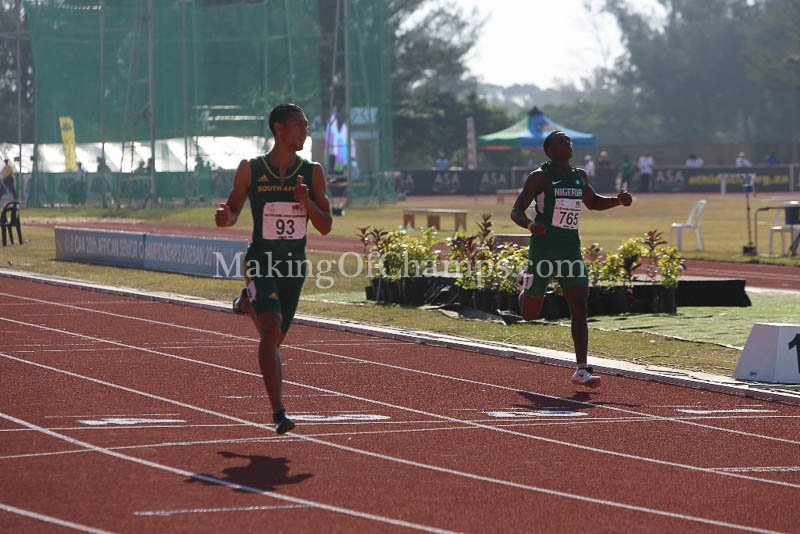 MakingOfChamps's tweet photo. The poster boy for #Durban2016 was Wayde Van Niekerk, who had stormed to his 1st World Championships title in 2015. At #Durban2016, Van Niekerk raced in the 200m & 4x100m, & Divine Oduduru gave him a run for his money in the 200m semis. #AfricanChamps #Durban2016Recap #Asaba2018 https://t.co/NKuFCPzhtQ