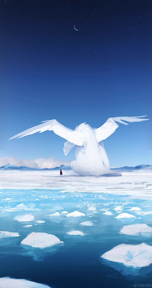 こういうドラゴンがいたら話したい！氷のドラゴンと夏の話をした！