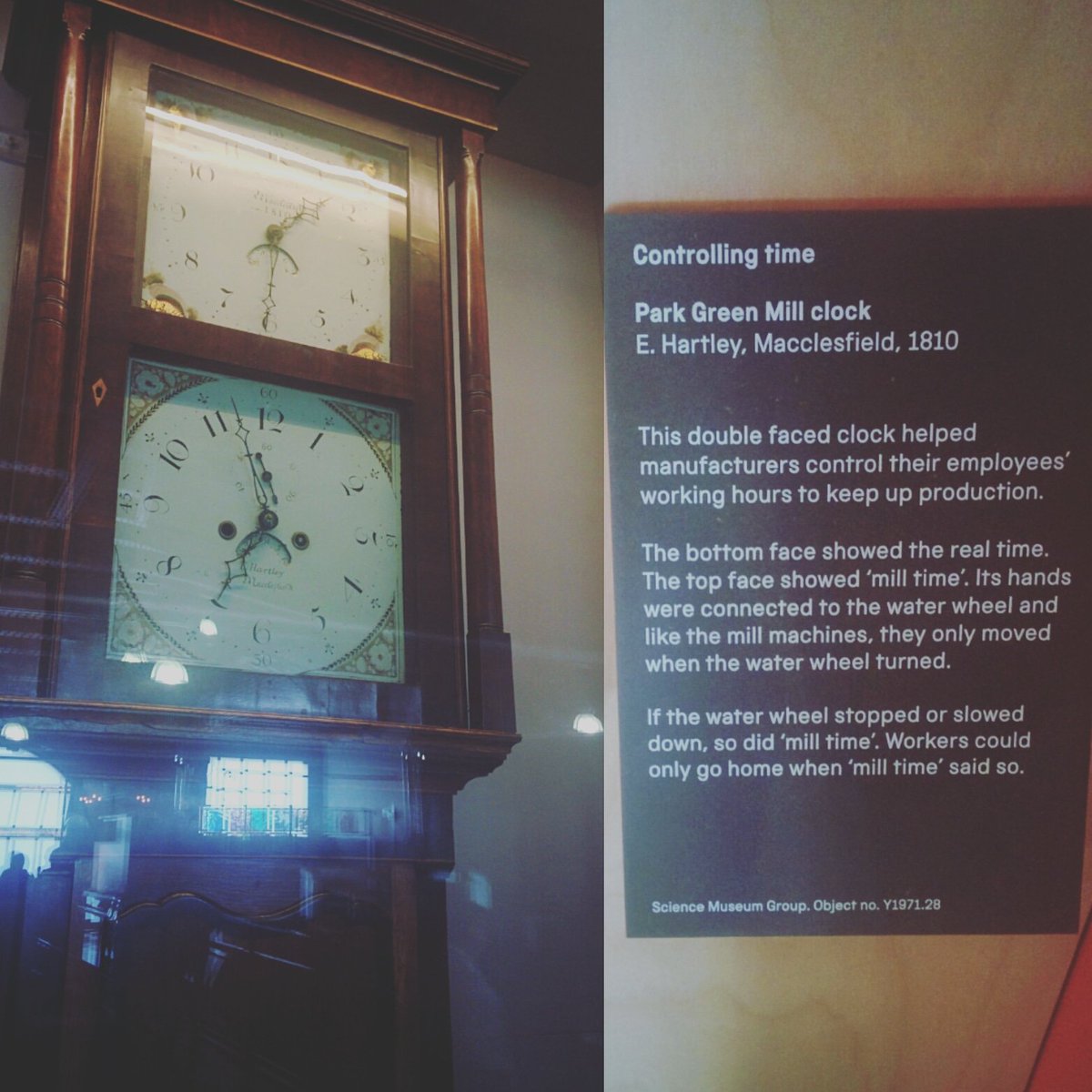 xmacex's tweet photo. Early 19th century version of "nobody leaves office while tests are failing" at @msimanchester. #governance #labour #gitpush #control #softwaredevelopment #time #realtime #systemtime #industrialrevolution #easst2018 https://t.co/WZy2c76vDX