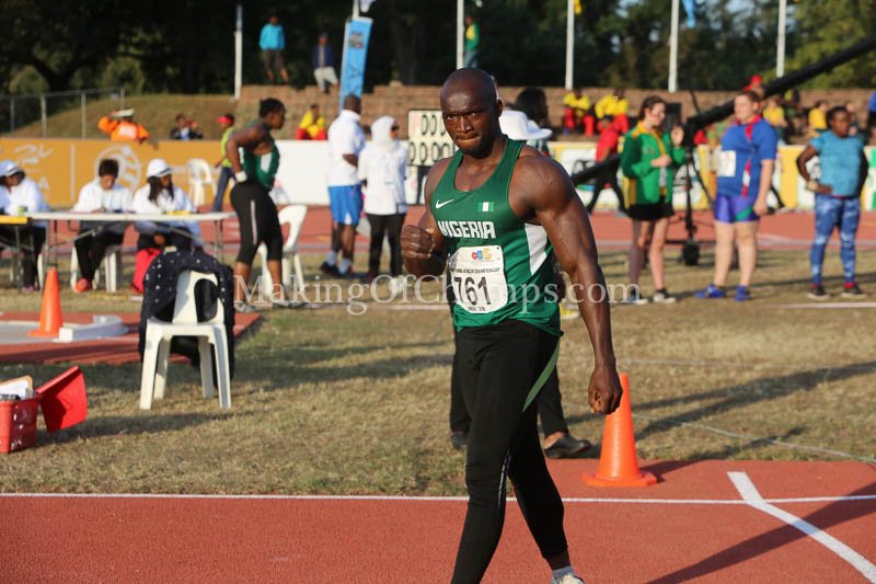 MakingOfChamps's tweet photo. Samuel Kure overcame several obstacles to represent Nigeria at #Durban2016. Although he finished outside the podium, he will be better prepared at #Asaba2018 & will be looking forward to new challenges, having dominated the Javelin event at home. #AfricanChamps. #Durban2016Recap https://t.co/L89fHOhWDZ