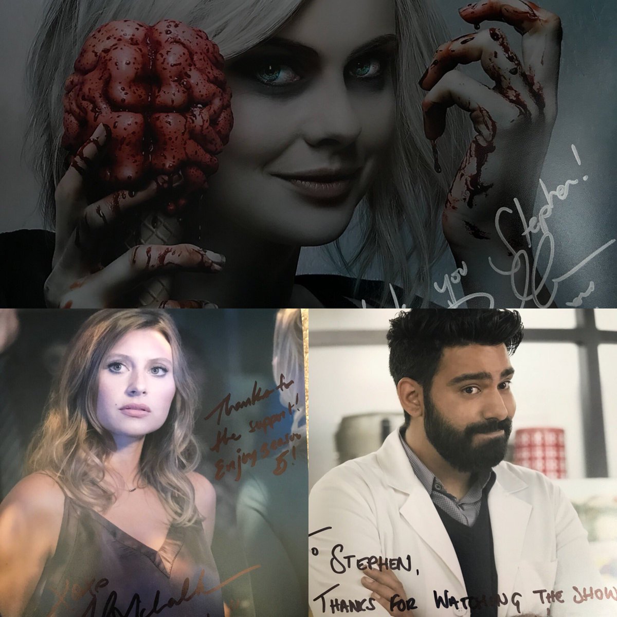 stephengainey4's tweet photo. My #Izombie autographs from this weekend #LFCC2018 #showmasters https://t.co/83cD8peLPQ