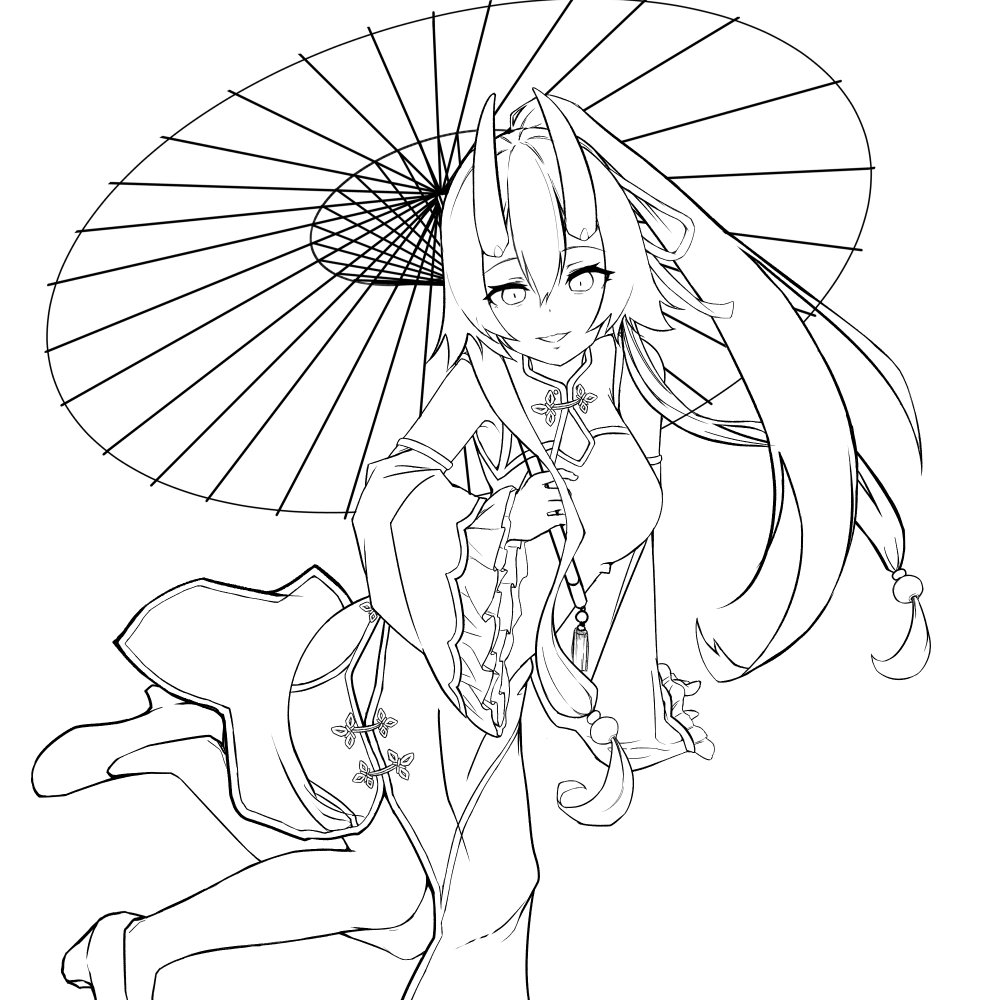 礼装インフェルノ
線画までできた～ 