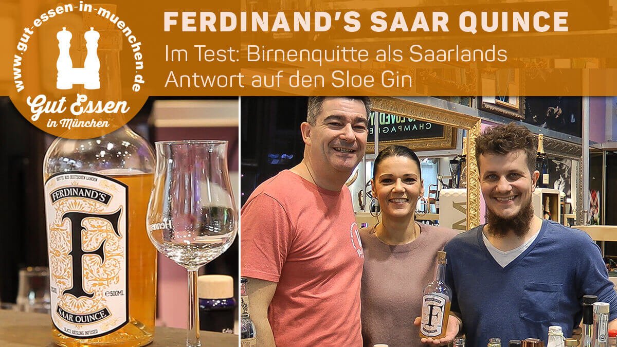 Im Test: Ferdinand's Saar Quince – Saarländischer Sloe Gin mit Birnenquitte und Riesling-Infusion. Eigentlich ein Exot: Zu leicht für einen Gin, ohne Zucker auch kein Likör. Und was ich echt nicht glauben wollte, mit Gurken-Tonic schmeckt der super. wp.me/p5Kehn-Yc