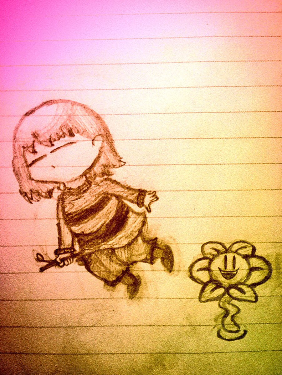 Chutoro Undertale Frisk フリスク Flowey フラウィー イラスト好きと繋がりたい アナログ絵描きさんと繋がりたい フリスクは初めて描いた