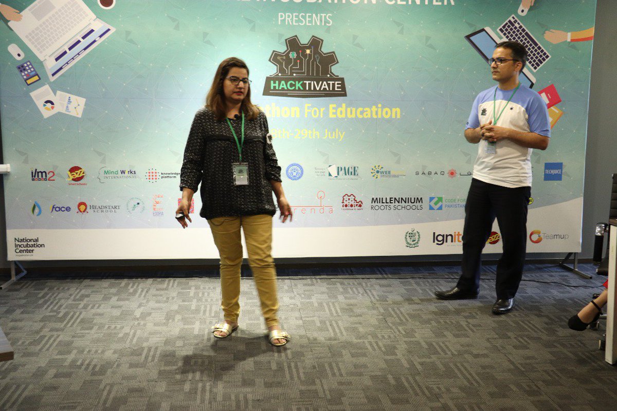 nic_islamabad's tweet photo. Team #Mustian, #RoboticsClub, #EggTimerClassroom and #MysticBots are pitching their ideas to the judging panel at the #NIC.
#Hacktivate #HackToEducate https://t.co/1Qtk7u6TXA