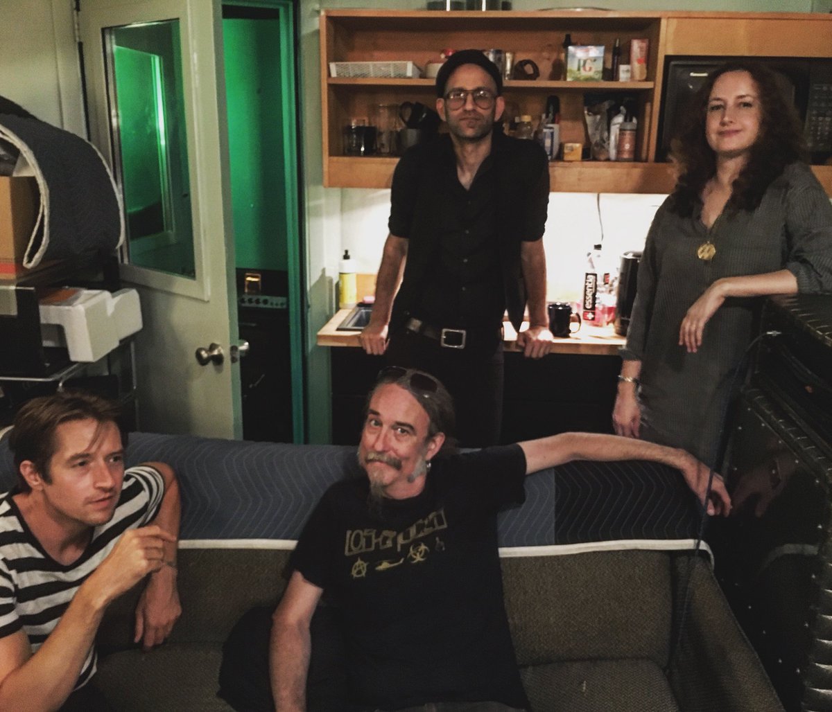 Dinzb's tweet photo. Today we are The Moors. First recording session at NY HED studios Gin Cantrell on bass, @davidjackdan on drums, @jpbowersock on lead guitar &amp; production. Matt VertaRay working the board. Sounds like...switchblades &amp; eyeliner #nyc #lowereastside #rnfnr #zerobridgeband #thestrokes https://t.co/oGBofJ3Uav