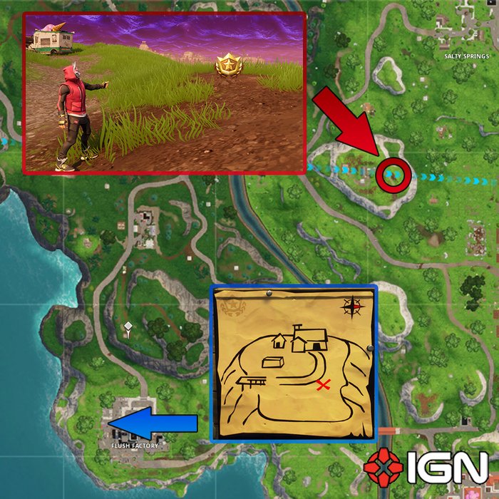 Ign On Twitter New Fortnite Challenges Are Here We Ve Gathered - new fortnite challenges are here we ve gathered the clay pigeon locations and the steps to follow flush factory s treasure map right here