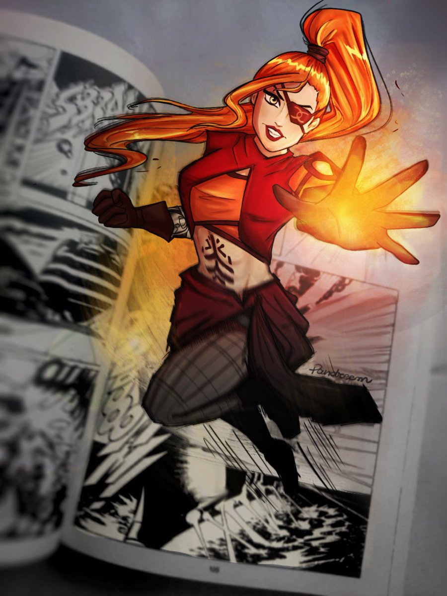 Pandreem's tweet photo. My entry for the Holosphere contest! 🔥Her fiery spirit can't be caged inside a comic book 😜🔥
#fanart #drawing #mage #fire #drawthisinyourstyle #holospherecomic #comicbook #Graphicnovel https://t.co/vyxdLG9hgE