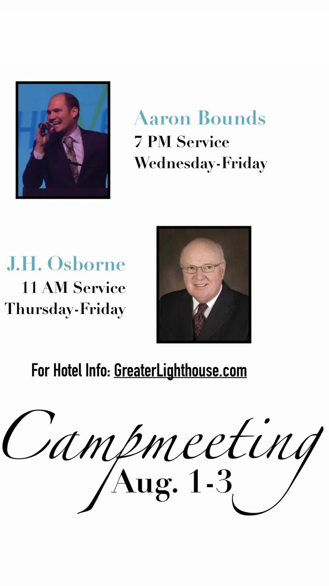rob5kn's tweet photo. We are only 3 days away from the 39th Greater Lighthouse Campmeeting. You do not want to miss. We are expecting the miraculous. We are believing for miracles, signs, & wonders. Come be changed & blessed! #SHIFT18 @revjhosborne @akbounds https://t.co/hRlnXXin3s