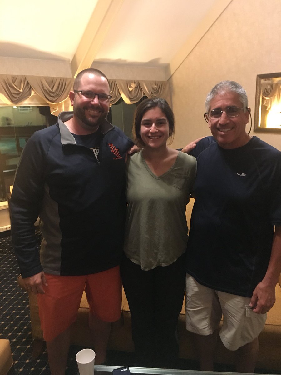 TeaPortocal's tweet photo. Although not coaching this year at Junior Olympics this recent alum has been attending for over a decade. Julia Ponce starts her first ever head coaching position this fall. Was excited to catch up with her and her father Rito. #teamfpu #FPUalumni #JO18JOs #birdspotting https://t.co/1qj3daEeXg