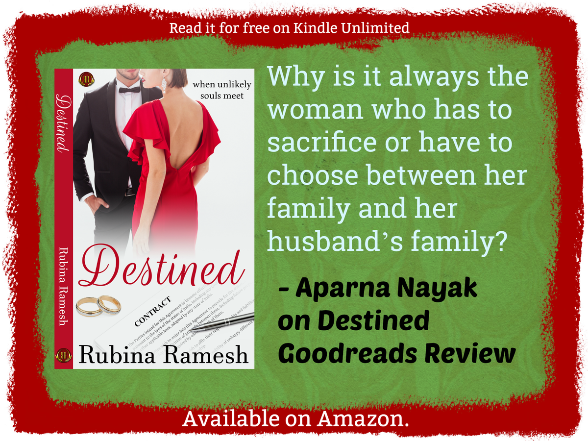 rubina_ramesh's tweet photo. #romance #kindle #KDP #bestsellerlist #novle #indie #DESTINED It starts with Anxious then Apprehension to Anger bubbling to Hope to Lovestruck to Peace and then HEA. #KindleUnlimited #KindleUnlimited #Indie #romance #bestseller https://t.co/tGMrBfrKUS https://t.co/4yUFgHJpzq