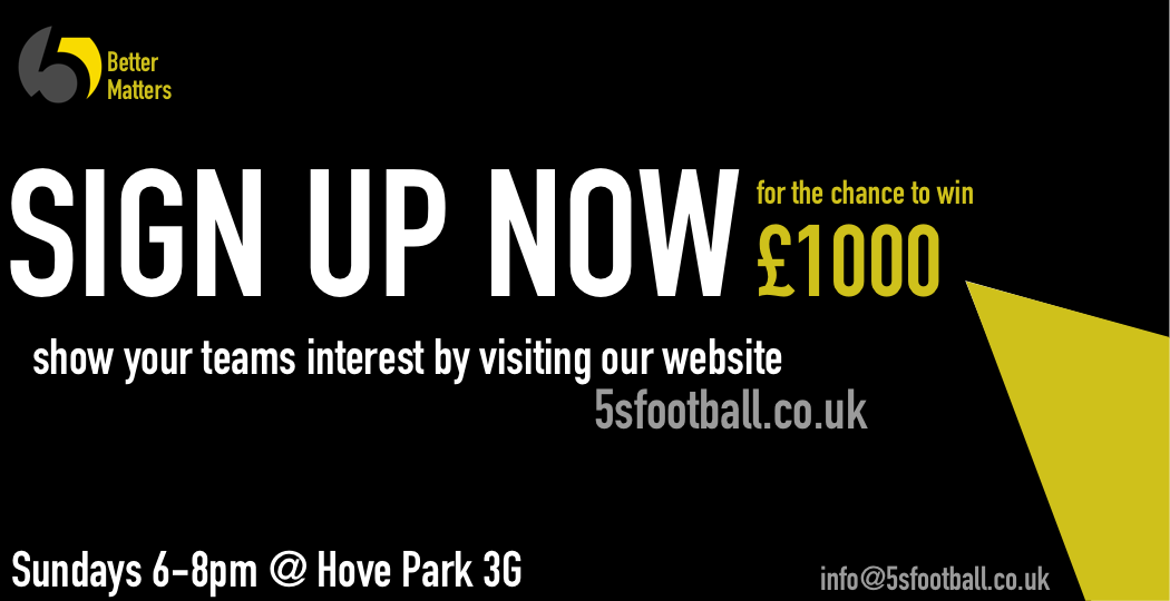 5sfootballuk's tweet photo. 5s Football gives you the chance to win a grand  💸 💸

If you haven't already signed up, then what are you waiting for?  🤷‍♂️

Visit our site to let us know you’re interested and we'll be in touch with your next steps.

https://t.co/ODgwI4yh92

The clock is ticking! https://t.co/cqor1xOYHh