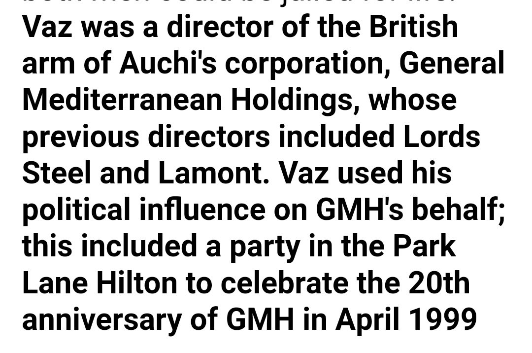 All for the love of Vaz:The Sainsburys were also close to Keith Vaz, a man who rarely fails to get a mention in threads of mine. This time the link is Auchi, a man guilty of fraud whose extradition Vaz tried to prevent: https://www.theguardian.com/politics/2001/may/27/election2001.labour https://www.mirror.co.uk/news/uk-news/married-mp-keith-vaz-tells-8763805