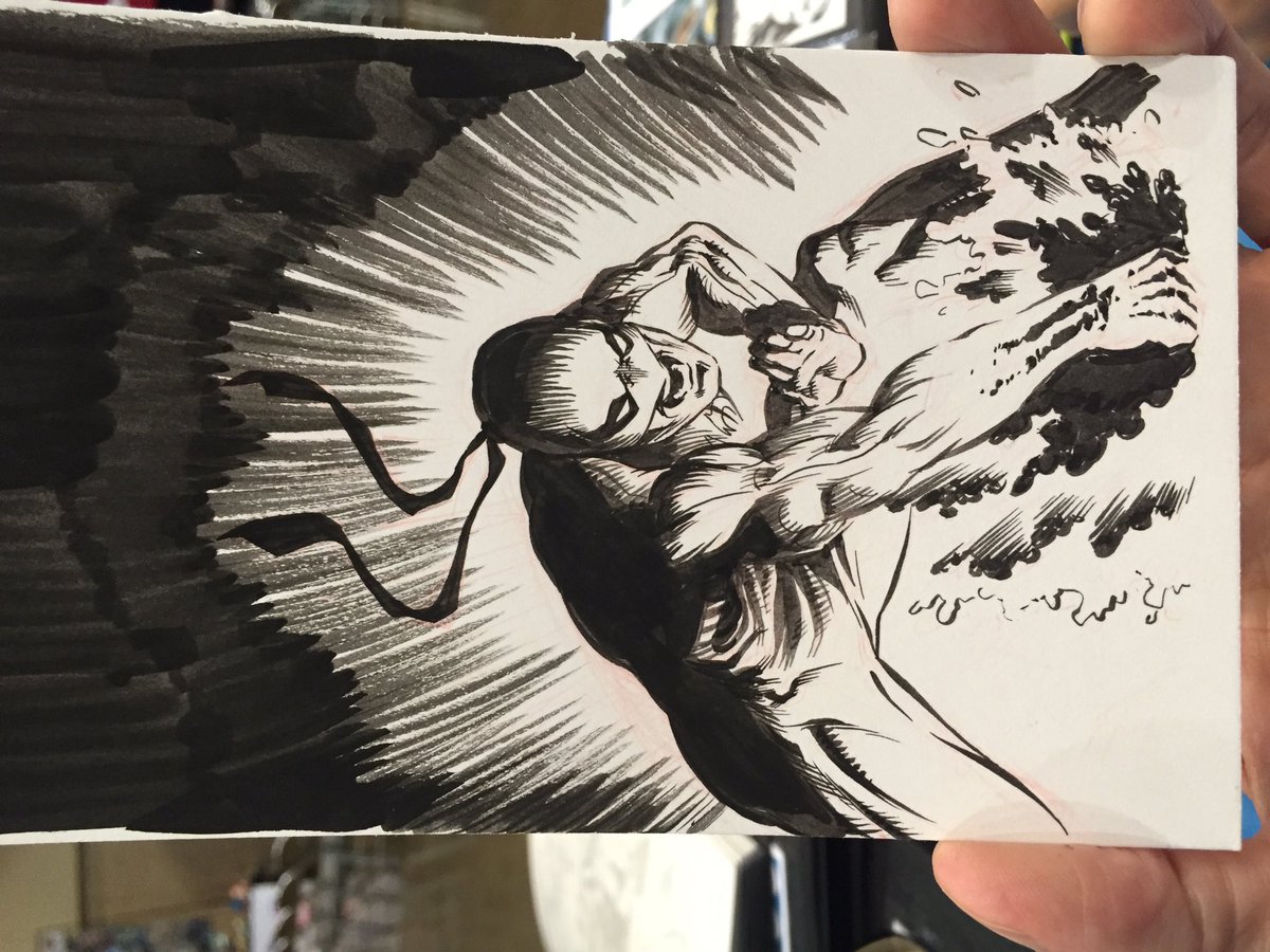 pqcomics's tweet image. Day 2 #RobCon2018 let&apos;s do this. #robcon @RobConBristol #consketch #ironfist