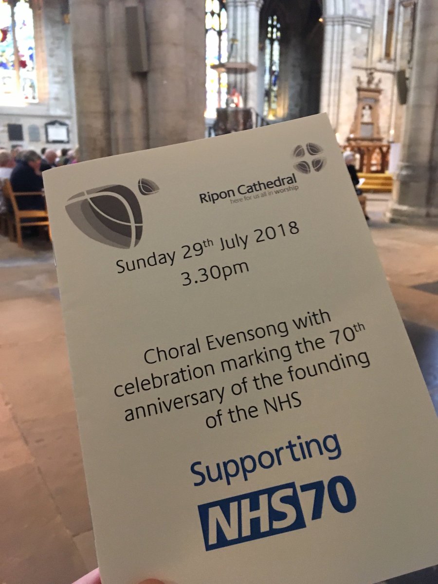 LeedsAnglican's tweet photo. NHS 70th Anniversary celebration service at Ripon Cathedral, Anglican Diocese of Leeds. @LeedsCofE https://t.co/GbUS9GW3pw