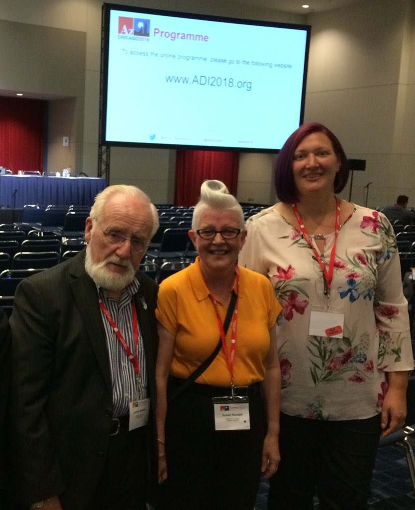 wrankin8's tweet photo. @alzscot @S_D_W_G @archie_noone @AgentRendell @AlzScotDigital  The 3 Amigos flying the Alzheimer Scotland flag at the ADI Conference in Chicago. Well done everyone and especially @Scampibubble Lindsay for his updates and photos. Can’t wait to hear all about your trip. https://t.co/PFCVcESpXf