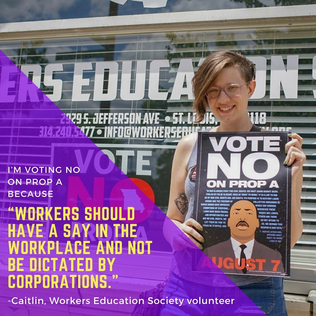 StL_WES's tweet photo. We're out here every Saturday. Can we count on you? Meet us at the headquarters from 10-2.

#NoOnPropA #ProtectYourPay #WEStrong #WESRising #PeopleOfWES https://t.co/Dp8sZWO8bS