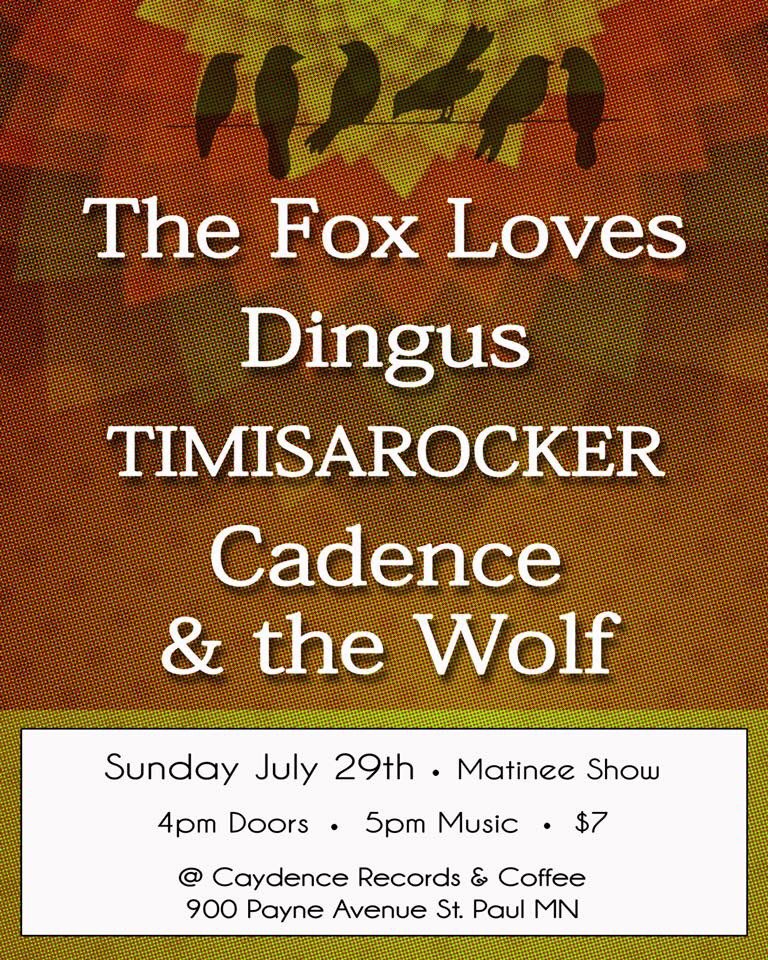 cadence_wolf's tweet photo. We’ve got a sweet early gig today at @CaydenceMN! Come out and have fun y’all 💕 https://t.co/piiIGYR3ek