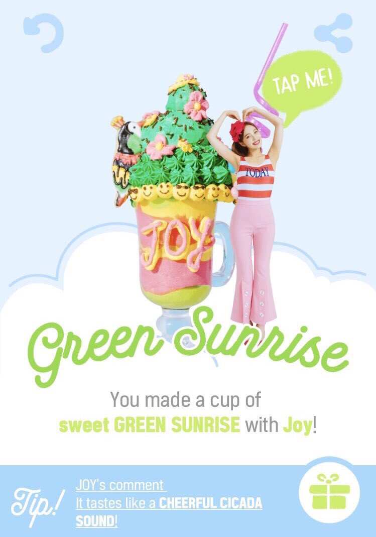 kaerevel's tweet photo. 💖 irene - pink island iced tea
💛 seulgi - yellow breeze
💚 joy - green sunrise
💙 wendy - blue crush
💜 yeri - violet punch

red velvet cocktail drinks anyone? 
🍸🍹🍷🍻🍾 #SummerMagic #PowerUp https://t.co/MxJ9eprjTK