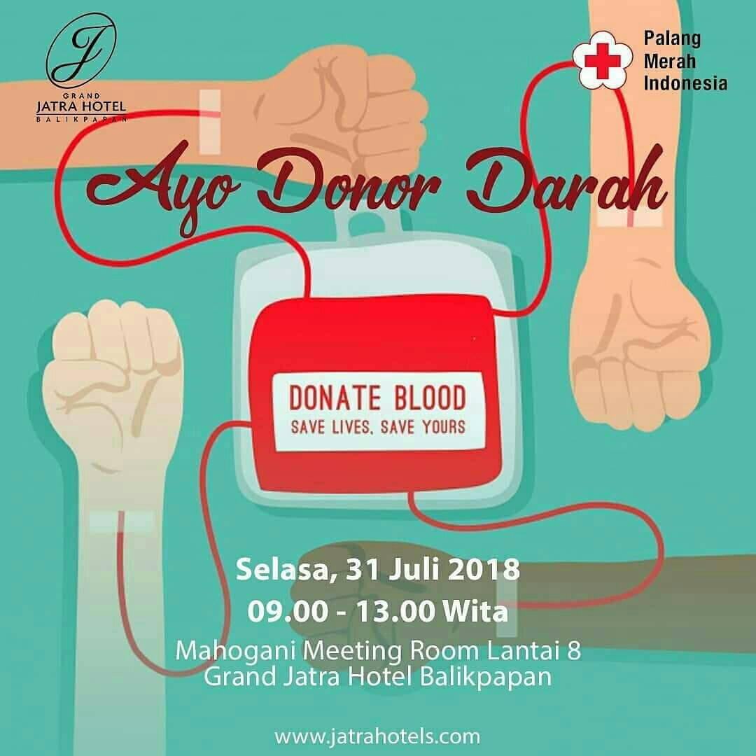 #INFO #Dondar #Balikpapan | 31 Juli 2018 | 09.00 - 13.00 | Grand Jatra Hotel. Jl. Jend. Sudirman 47. Gn. Bahgia. Balikpapan | @june_bfl cc <a href="/wargaBalikpapan/">IG: wargabalikpapan</a> <a href="/AkberBpn/">Akber Balikpapan</a> <a href="/DonorBpn/">Donor Balikpapan</a> @EventBPN