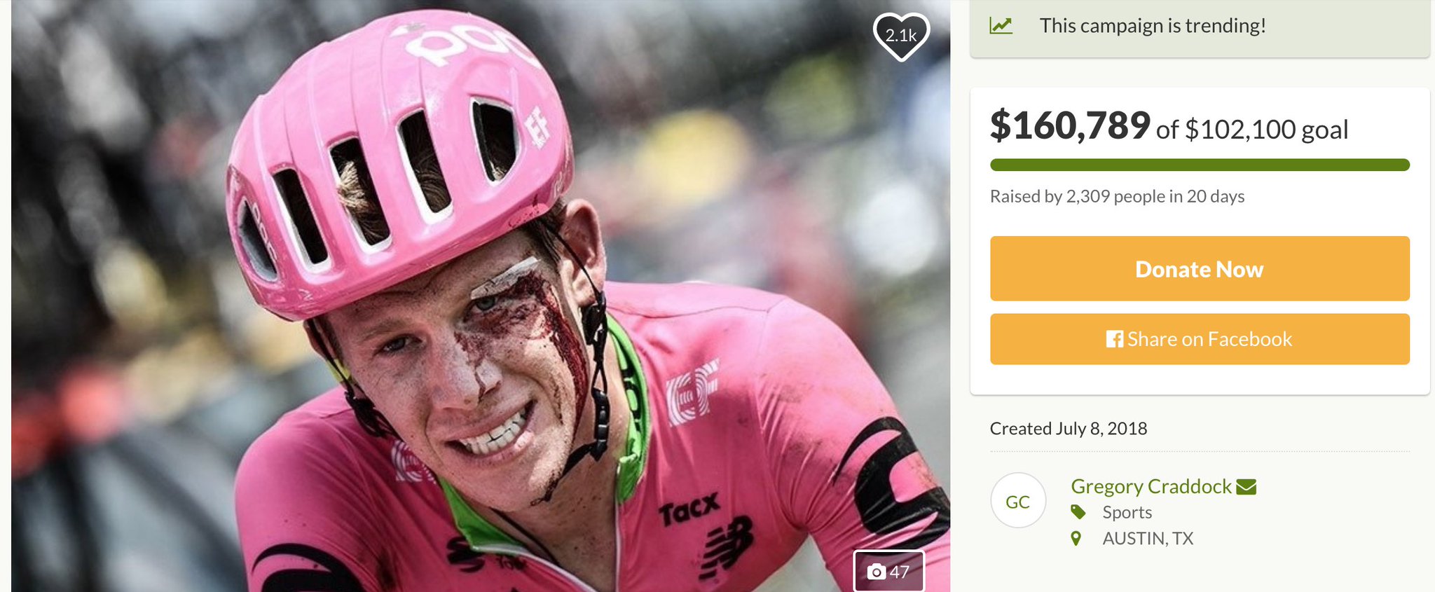 NBCSN Cycling on Twitter "Chapeau to lawsoncraddock who is riding