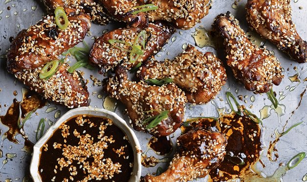 sraichlen's tweet photo. Try a new wing recipe for #NationalChickenWingDay! These Sesame Soy Chicken Wings draw inspiration from Singapore. https://t.co/DdHimu2YwJ https://t.co/lFskQKg1ZX
