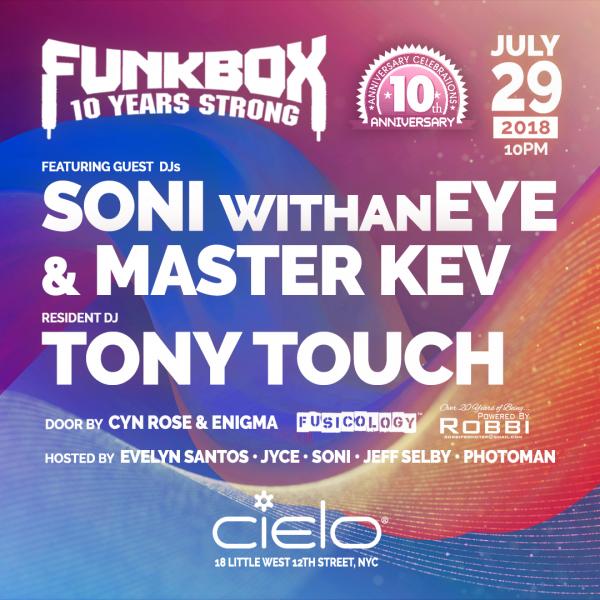 fusicology's tweet photo. Tonight NYC @FUNKBOXNYC with DJ Tony Touch, Soni WithanEYE & Master Kev @CieloClub https://t.co/ALKqSvj9YM #FunkBoxNYC #WeLoveVoodooRay #WeStillPartyForVoodooRay #TonyTouch #SoniWithanEYE #MasterKev @DJTonyTouch https://t.co/a3BOQreTVU