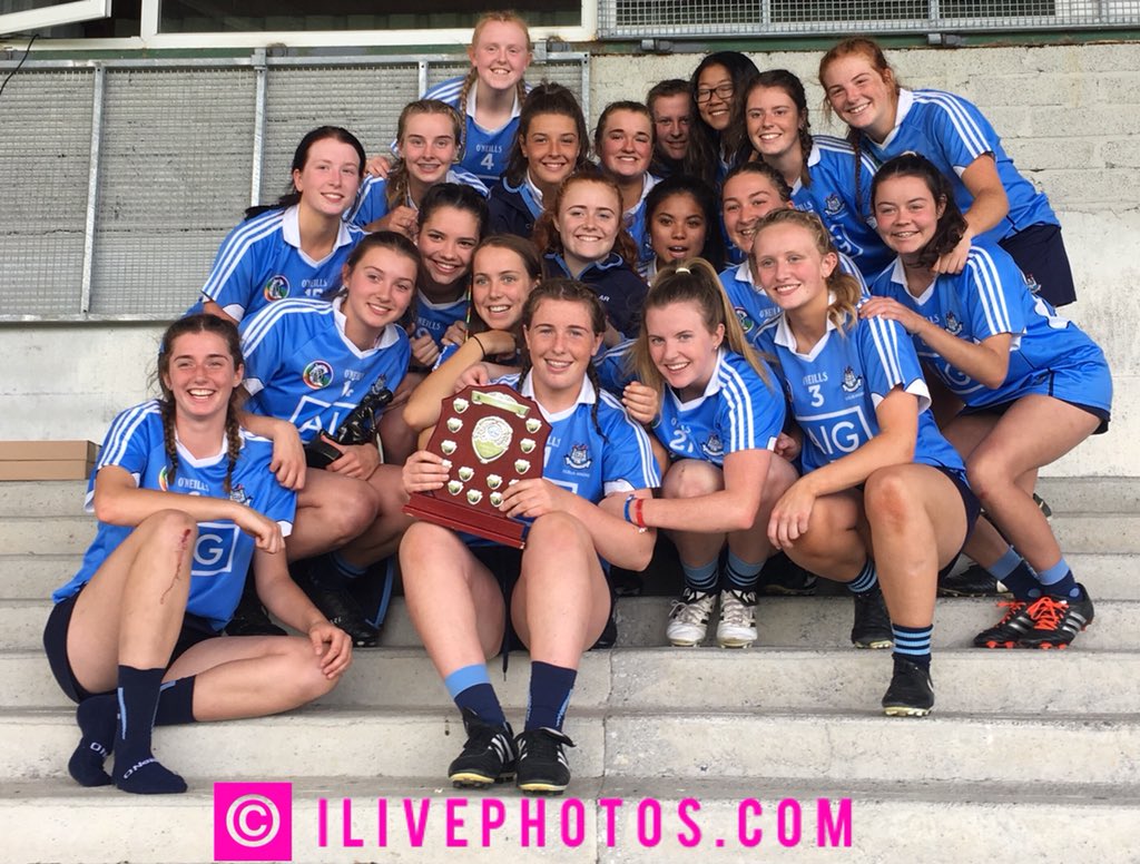 CualaCLG's tweet photo. Cuala's Sinead Wylde, captain @CamogieDublin Minor A team who have won the Leinster Camogie Shield.  Comhghairdeas. (Image via @ilivephotos) #CualaGirlsInBlue https://t.co/rLszzLECPN