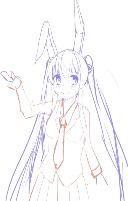 30分で描いたツインテうどんげ 