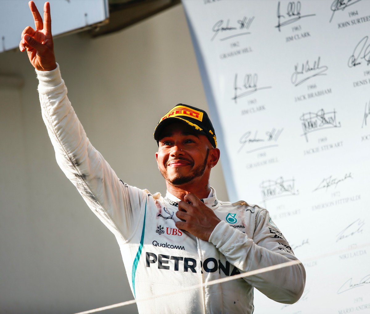 What a beautiful day it’s been! I’m so proud of the hard work, vision and determination by our team. A huge, huge thank you to everyone. Challenges were definitely presented to us this weekend and we overcame them together 🙌🏾 <a href="/MercedesAMGF1/">Mercedes-AMG PETRONAS F1 Team</a> #HungarianGP #F1 📷 <a href="/latimages/">LAT Images</a>