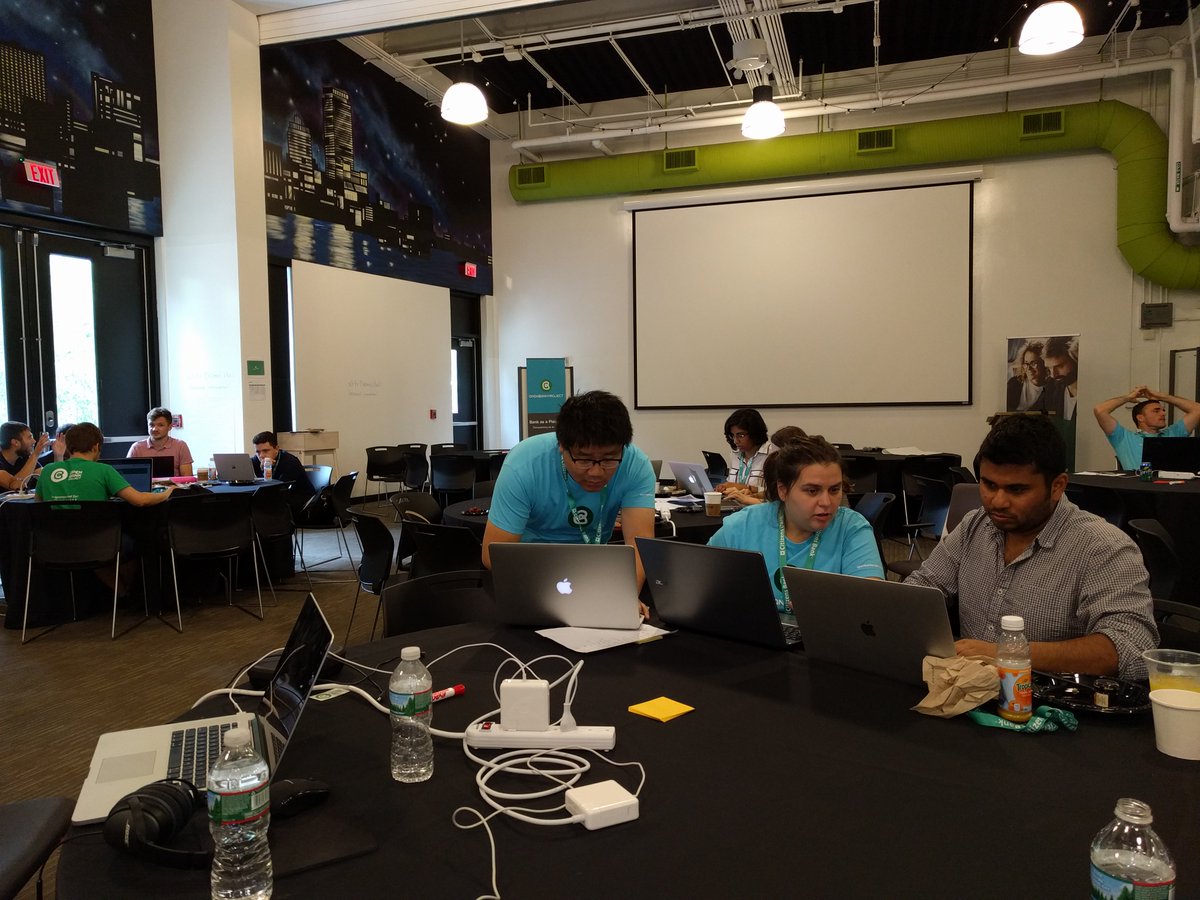 pjgupta's tweet photo. #TheCitizensChallenge teams hard at work at the final stages at hackathon at #districthall https://t.co/WNN84OfcLA