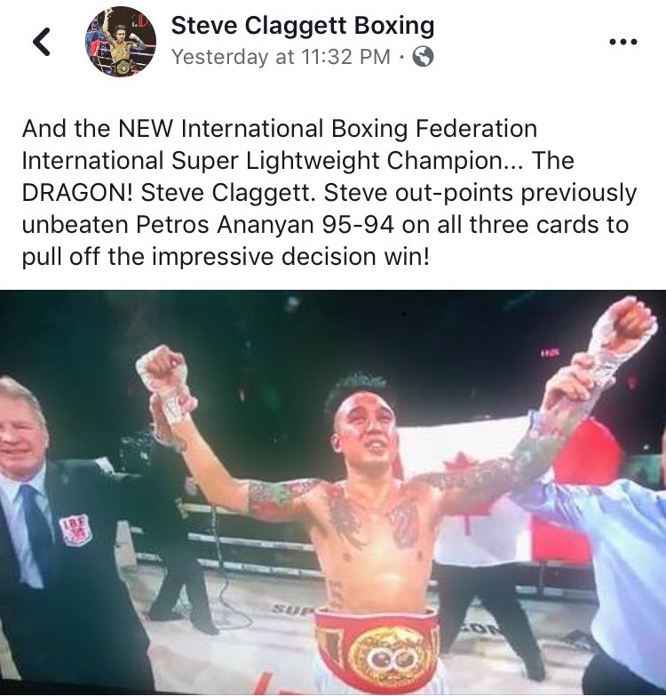 KOnightboxing's tweet photo. Our @KOnightboxing family would like to extend our congratulations to @SDragonC and team for their tremendous win last night! We are proud of you Steve! #champion https://t.co/Xh6zcWBPHK