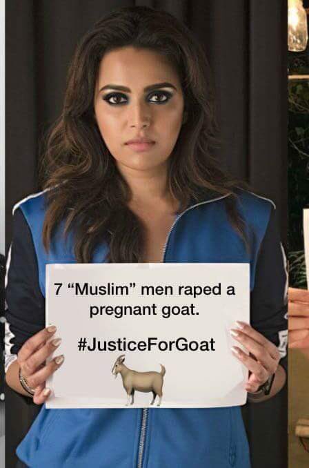 IamAjaySehrawat's tweet photo. Humanity stoops to a new low. Eight Muslim men gang raped a Pregnant #goat :
1. Nobody will #talktomuslim now.
2. Media Will use 8 Men instead of 8 muslim men
3. Suddenly people claim crime has nothing to do with religion.
Because Got is secular #JusticeForGoat https://t.co/bdRRwbZusK