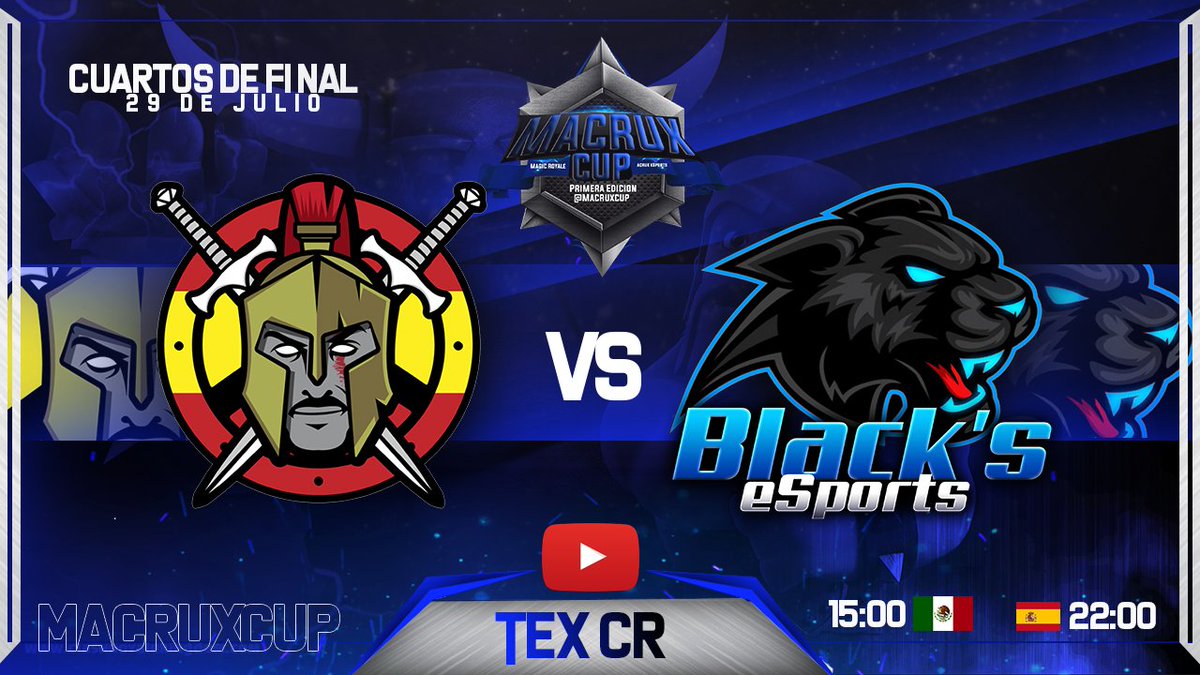 [#CuartosDeFinal]⚔️
Ultimo Partido por los Cuartos de Final.👏
Se miden las caras <a href="/SDF_Esp/">Soldados D'Fort España 🇪🇸</a>  vs <a href="/Blacks_eSports/">Black's eSports</a> 15:00🇲🇽 22:00🇪🇸