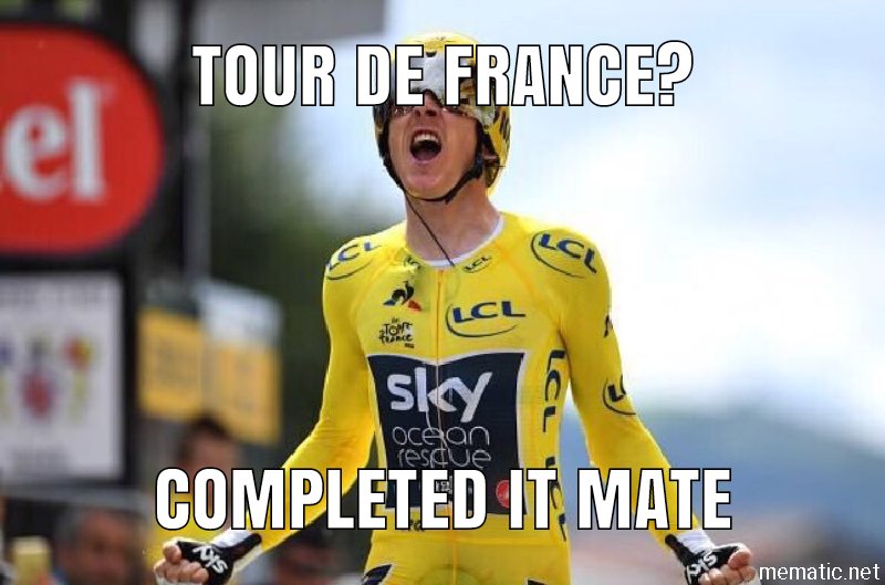 The only meme you need to see today
Well done <a href="/GeraintThomas86/">Geraint Thomas</a>