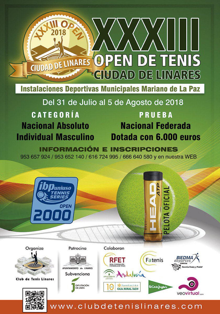 ctenisLinares's tweet photo. Gracias a todas las empresas colaboradoras por hacer posible el XXXIII Open de Tenis Ciudad de Linares. @IBPUniusoTenis @aytolinares @spaintenis @fattenis @elcorteingles @dipujaen https://t.co/4Oo3WVQLvl