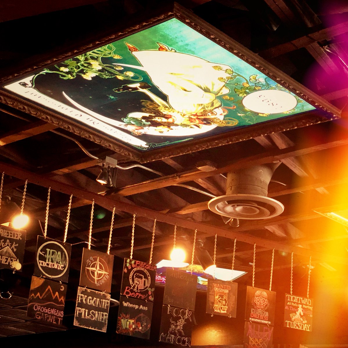 gbbco's tweet photo. Here at Great Basin we’ve always seen things just a little different — like at our Reno brewpub where we hang our art on the ceilings. #beerinspired #nevadaoriginal #craftbeerOG #greatbasinbrewing https://t.co/CbltGgTbb7