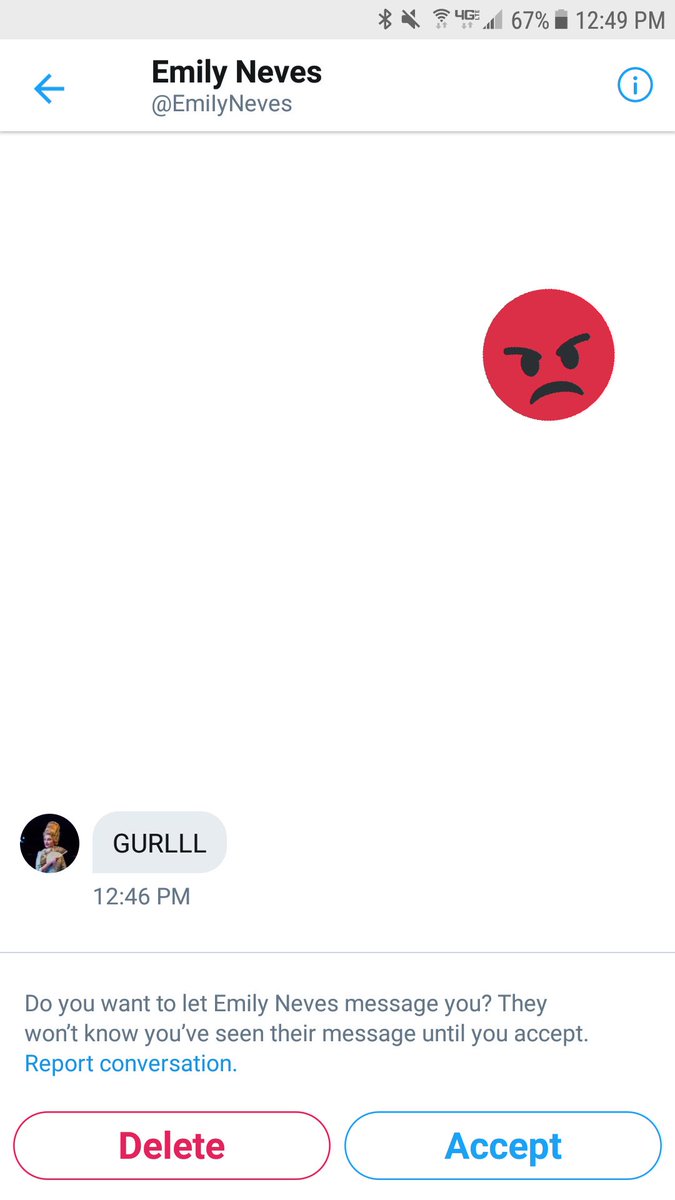 daisyguevaravo's tweet image. This guy just messaged me out of the blue...#byeboi #notbothered #reported

Can y'all help report this account too? The L is actually an uppercase i. 

He's trying to impersonate, @EmilyNeves

Emily, happy birthday hun! Sorry u're dealin w/ this today :/