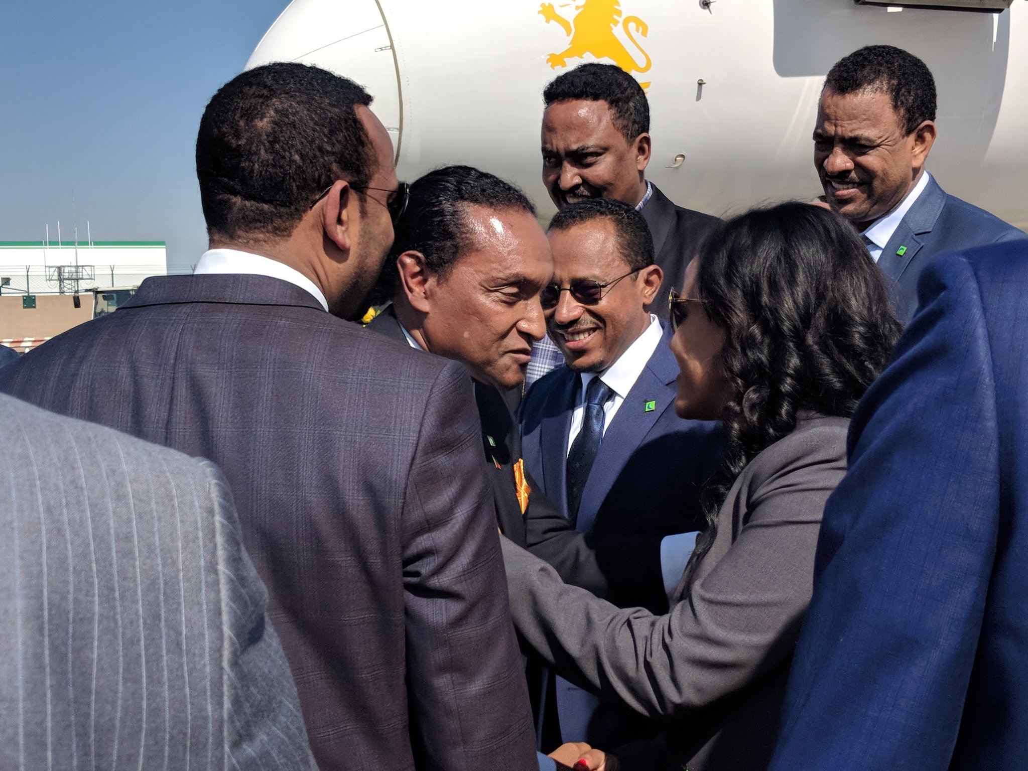 Mohammed Ademo Pm Abiy Ahmed First Lady Zinash Tayachew Oromia State President Lemma Megersa And Their Delegation Arrived In Los Angeles On Second Leg Of A Three State Diaspora Tour Upon